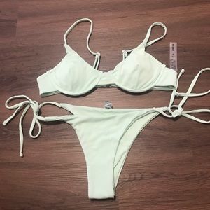 Ribbed bikini set - mint green